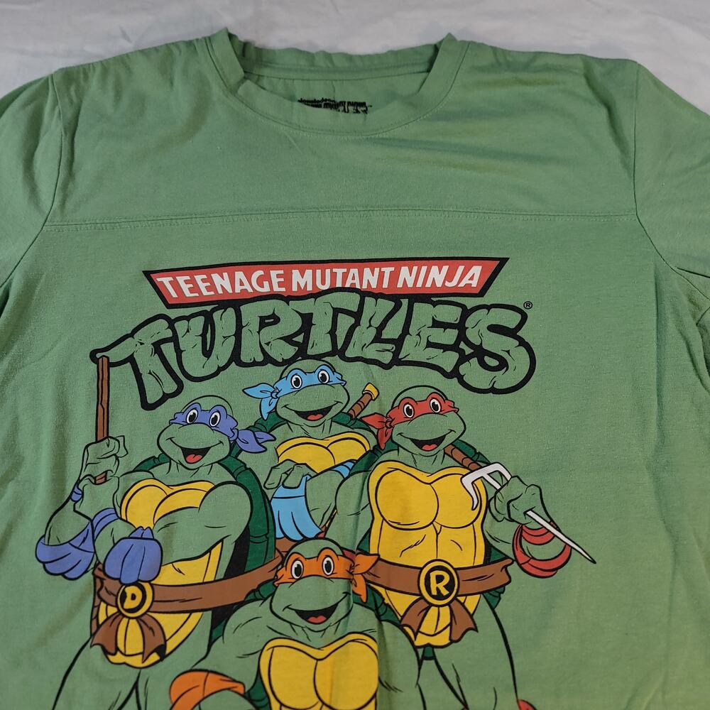 Teenage Mutatn Ninja Turtles Graphic Short Sleeve Shirt Youth Boys Size L Green